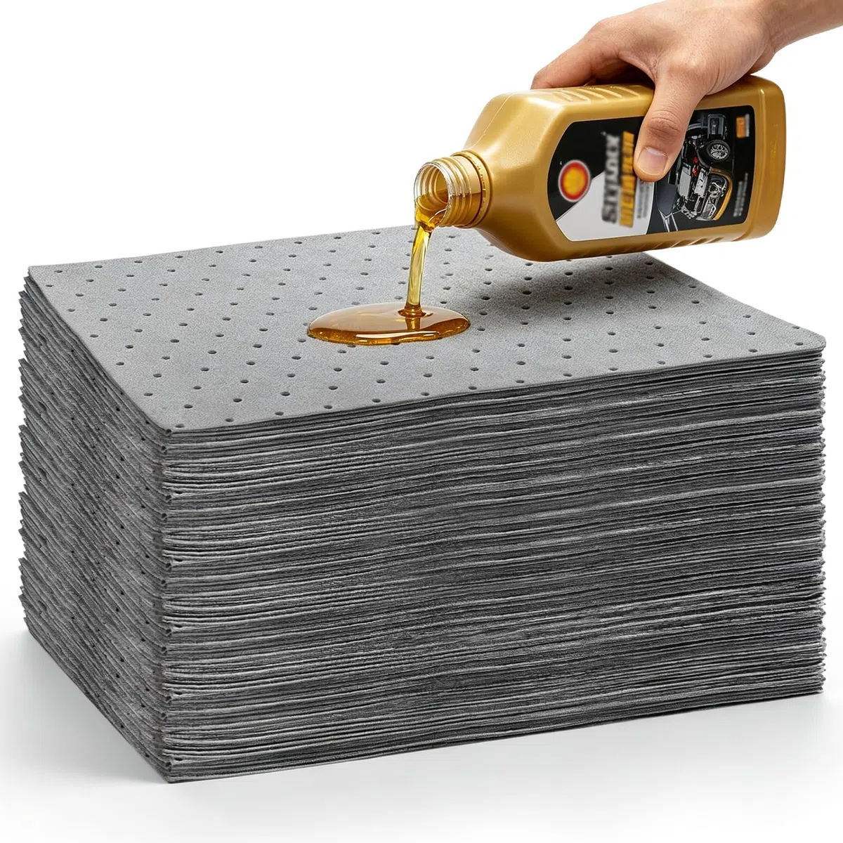 IIRC 50PCS 25x33cm Ölauffangmatte – Ölmatte mit genoppter Oberfläche, Saugstark für Werkstatt & Garage