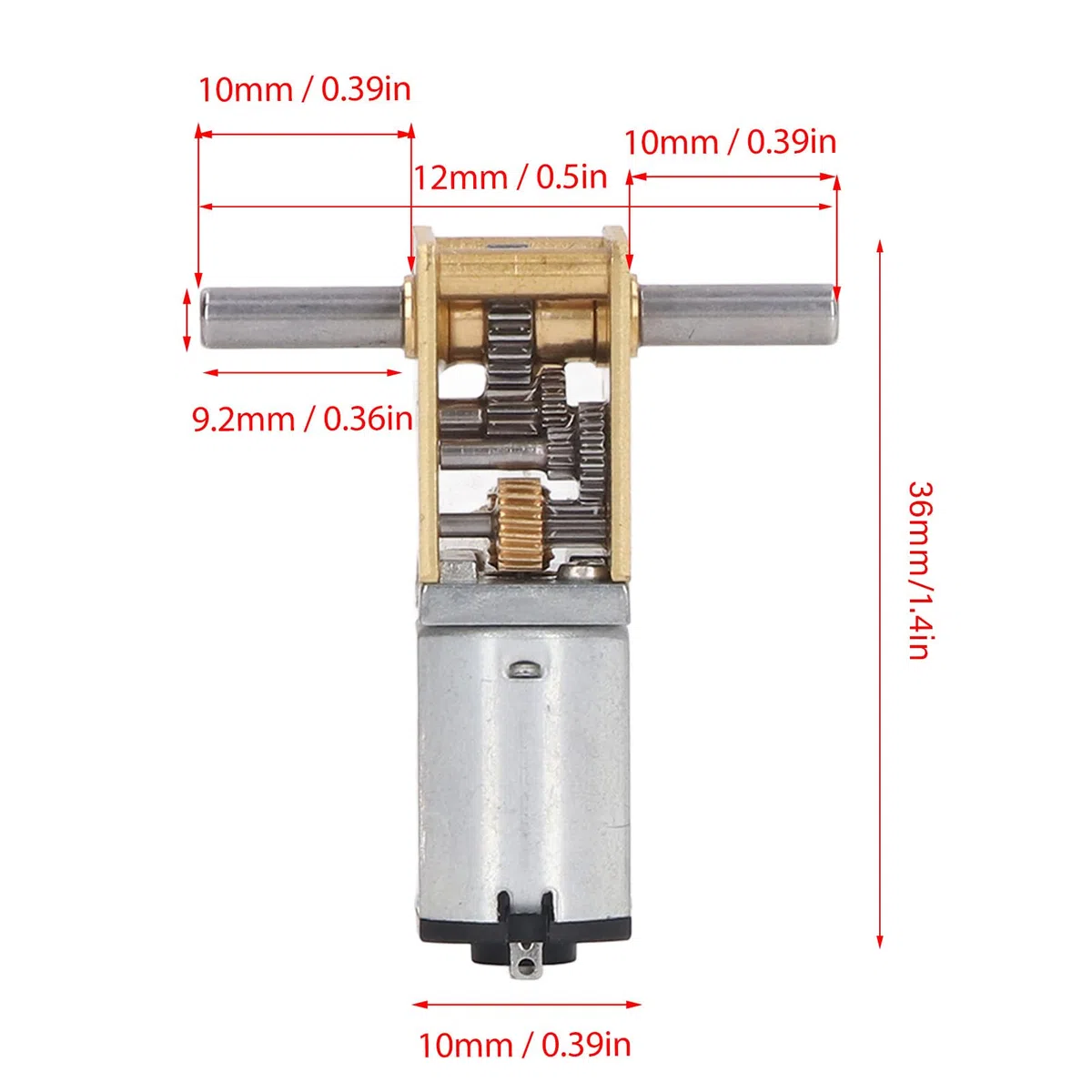 DC3V Doppelwellen-Schneckengetriebemotor, Mini-Getriebemotor, Mikro-Bürsten-Untersetzungsmotor mit Halterung, Ganzmetall-Getriebemotor, 7 U/min