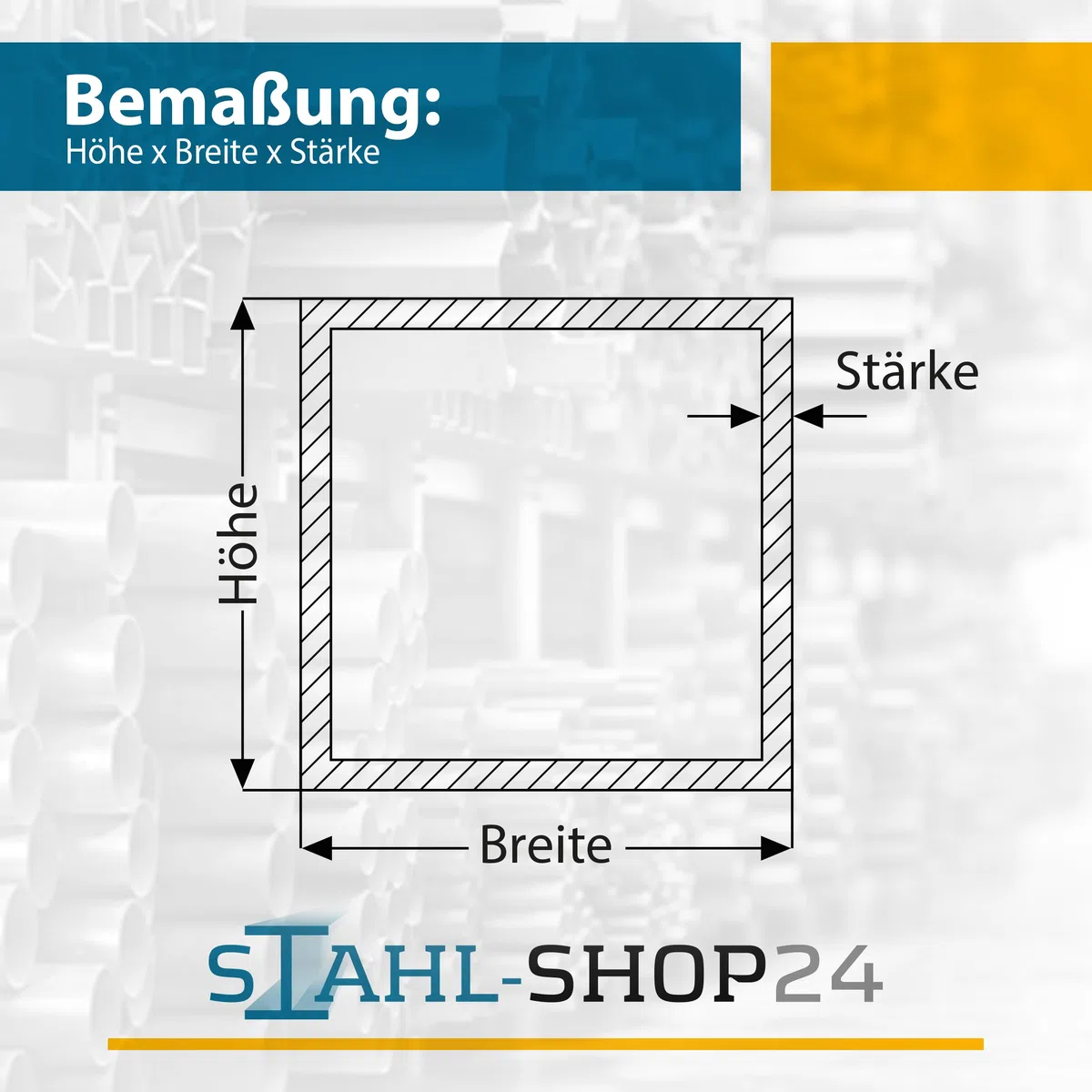 Stahl-Shop24 - Aluminium Quadratrohr 50x50x5 mm, Länge 2000 mm - Alu Hohlprofil gepresst Konstruktionsrohr Vierkantrohr für Konstruktionen Werkstoff EN AW-6060 T66 AlMgSi0,118