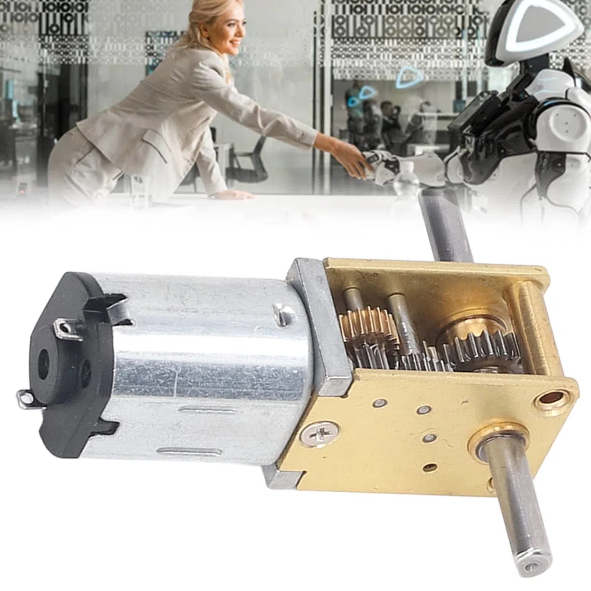 DC3V Doppelwellen-Schneckengetriebemotor, Mini-Getriebemotor, Mikro-Bürsten-Untersetzungsmotor mit Halterung, Ganzmetall-Getriebemotor, 7 U/min