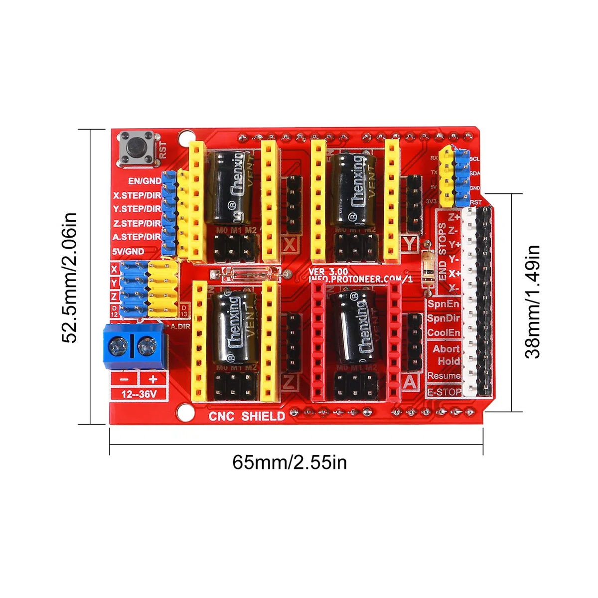AITRIP 3Stück CNC Shield V3 Development Board für A4988 Schrittmotor Treiber Stepper für 3D Drucker kompatibel mit Arduino