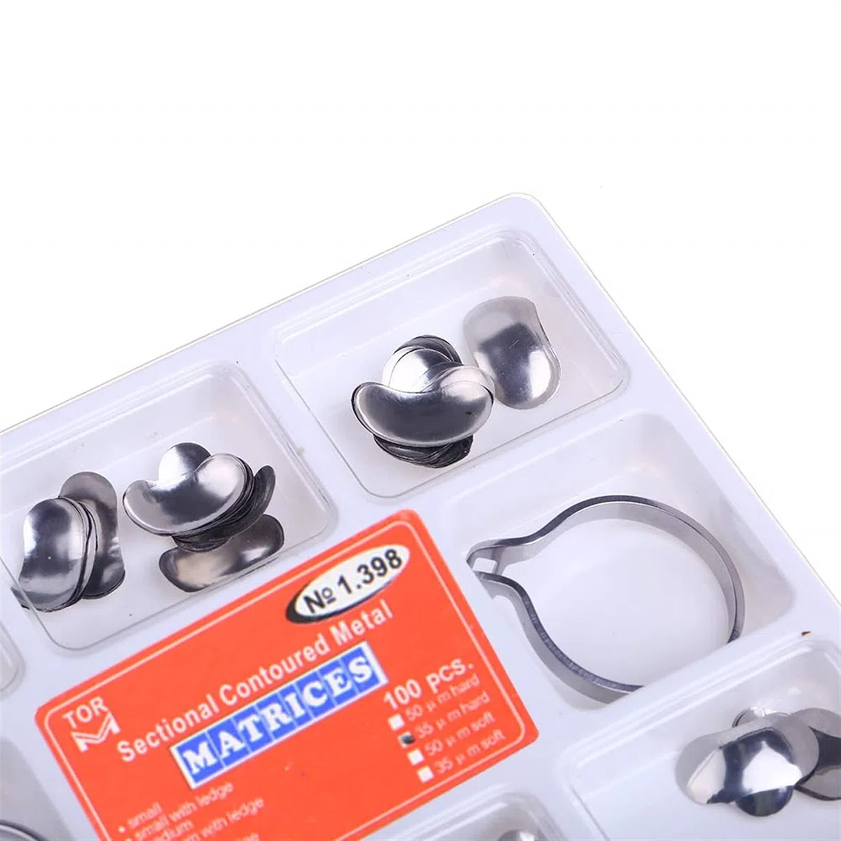 Dental Sattel Konturiert, Metallmatrizen, Metallzähne Whitening mit Spring Clip Sattel Konturiert