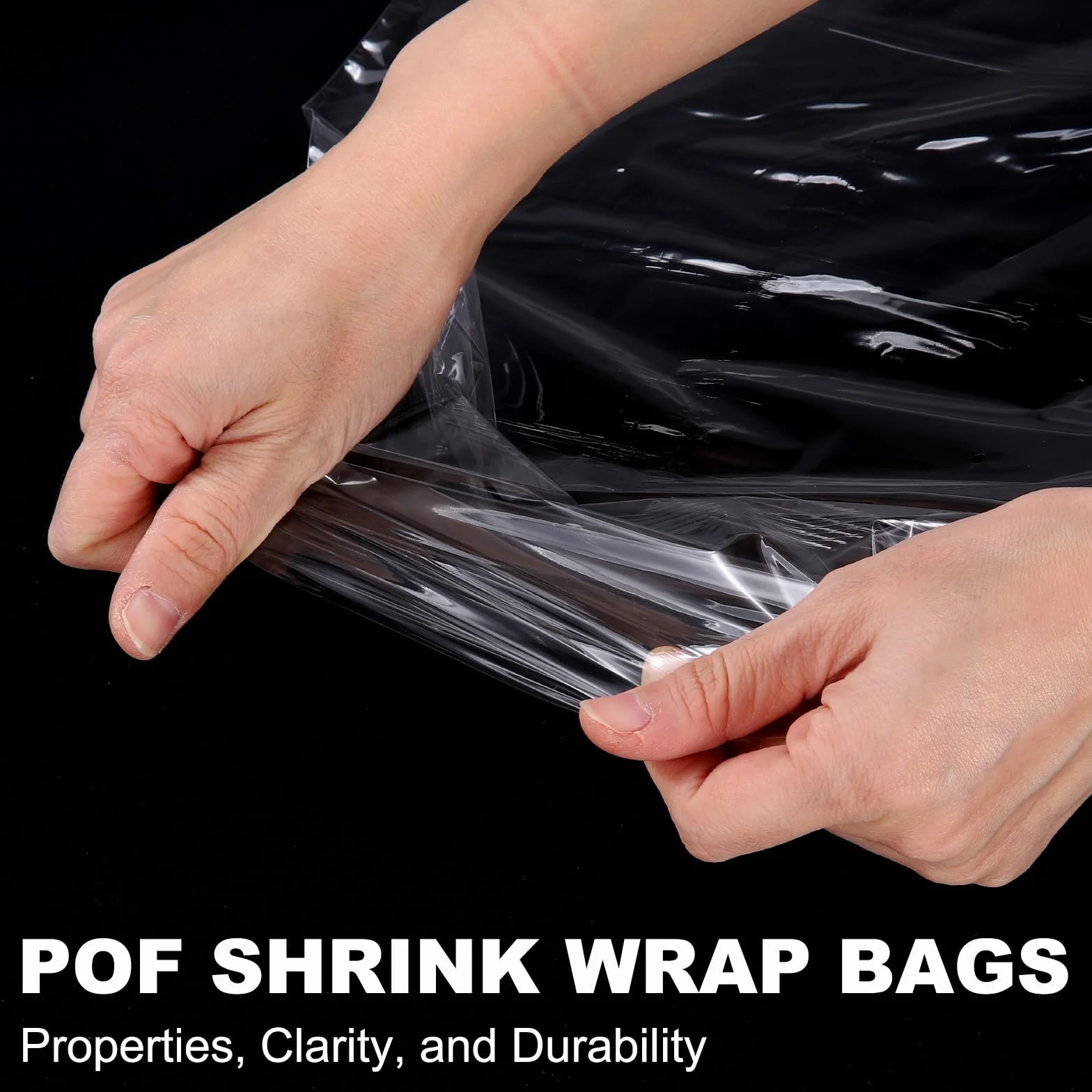 QUARKZMAN 20 Stück Wärmeschrumpfbeutel, 60 x 80 cm POF Transparente Wärmeschrumpffolie für Geschenkkörbe, Verpackungssammlung, hausgemachtes DIY, handgefertigte Bastelarbeiten, Kekse