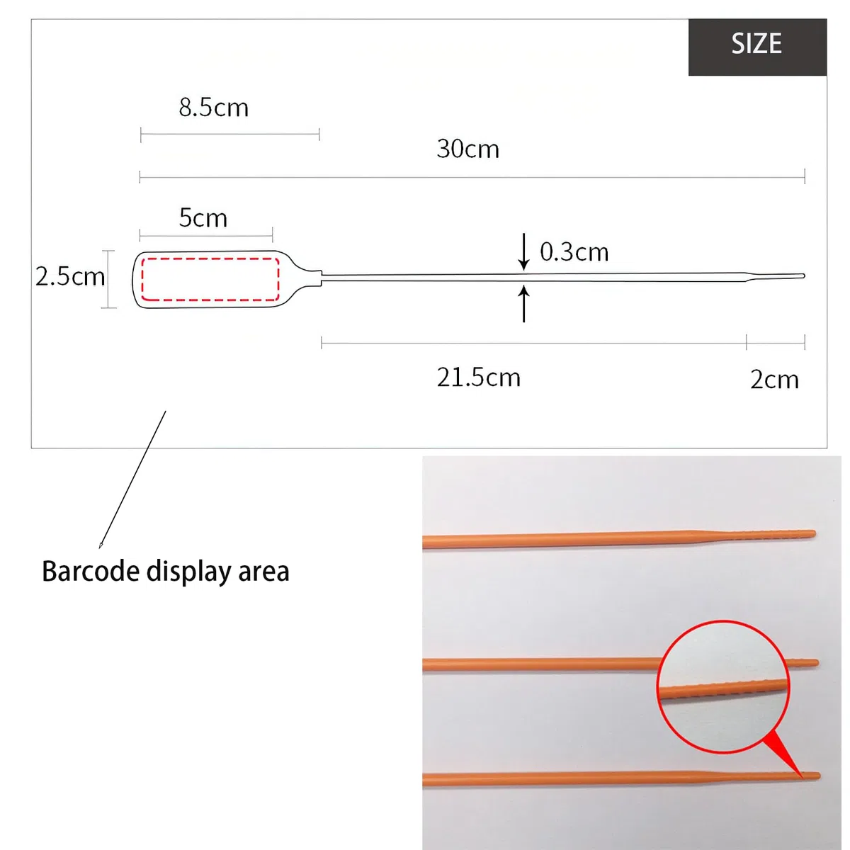 Plomben 100 Stück, Plomben Kunststoff, Durchziehplomben, Plombe, Blombe, Blombenset zum Verschließen von Erste-Hilfe Produkten, Barcode + verschiedene Nummern (Gelb)