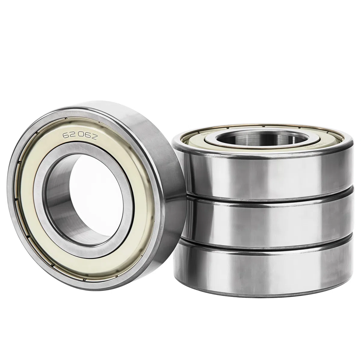 4 Stück 6206ZZ Kugellager 30x62x16mm Chromstahl und Vorgeschmiert Rillenkugellager, 6206Z Doppelte Metalldichtung mit Dichtungen Schilde für DIY, Skateboards, Drehbänke, Motoren
