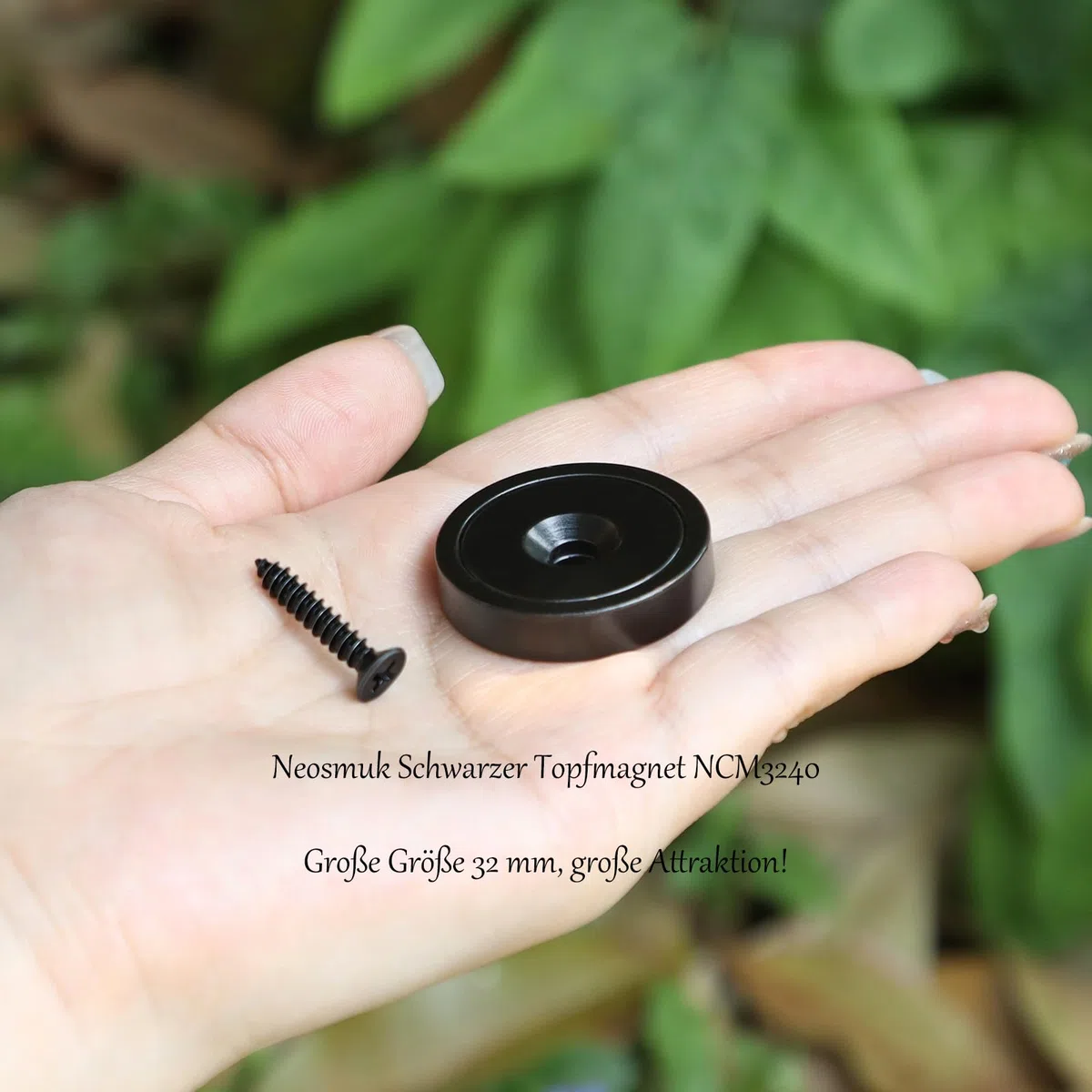 Neosmuk Neodym Magnete mit Loch, 50kg Extra Stark, Runde Magnete zum Anschrauben, Magnet mit Gewinde, Starke Magnete zum Schrauben(10er Set, Schwarz)