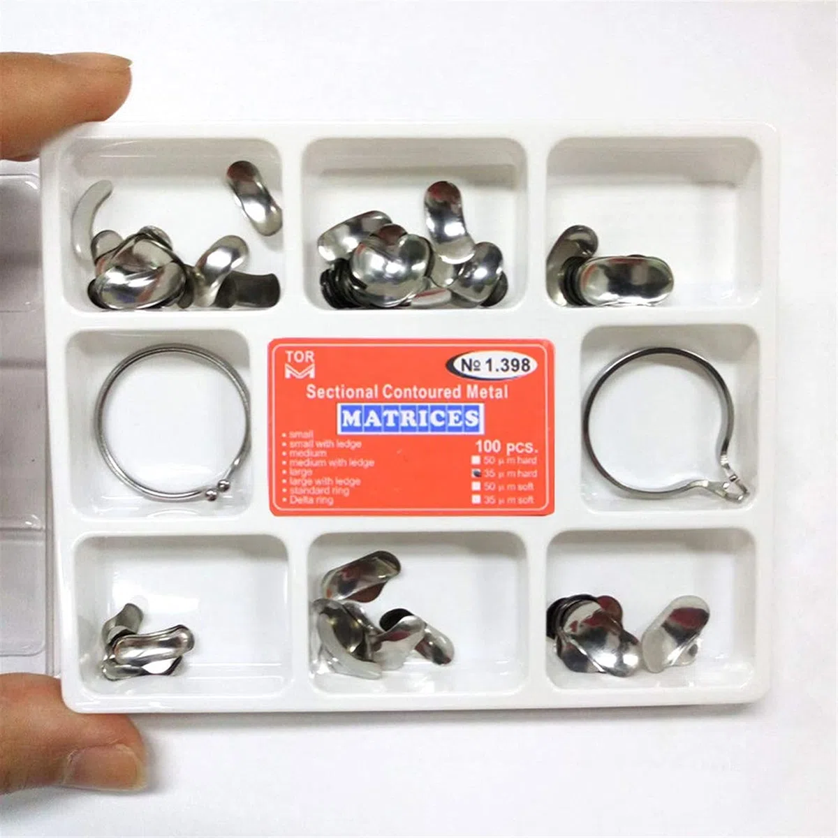 Dental Sattel Konturiert, Metallmatrizen, Metallzähne Whitening mit Spring Clip Sattel Konturiert
