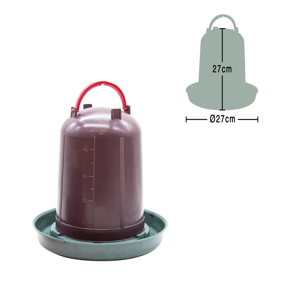 FINCA CASAREJO Tränke für Hühner und anderes Geflügel - Umweltfreundliche und recycelte Tränke 5 Liter - Tränke aus recyceltem Kunststoff - Produkt für Öko-Hühnerstall