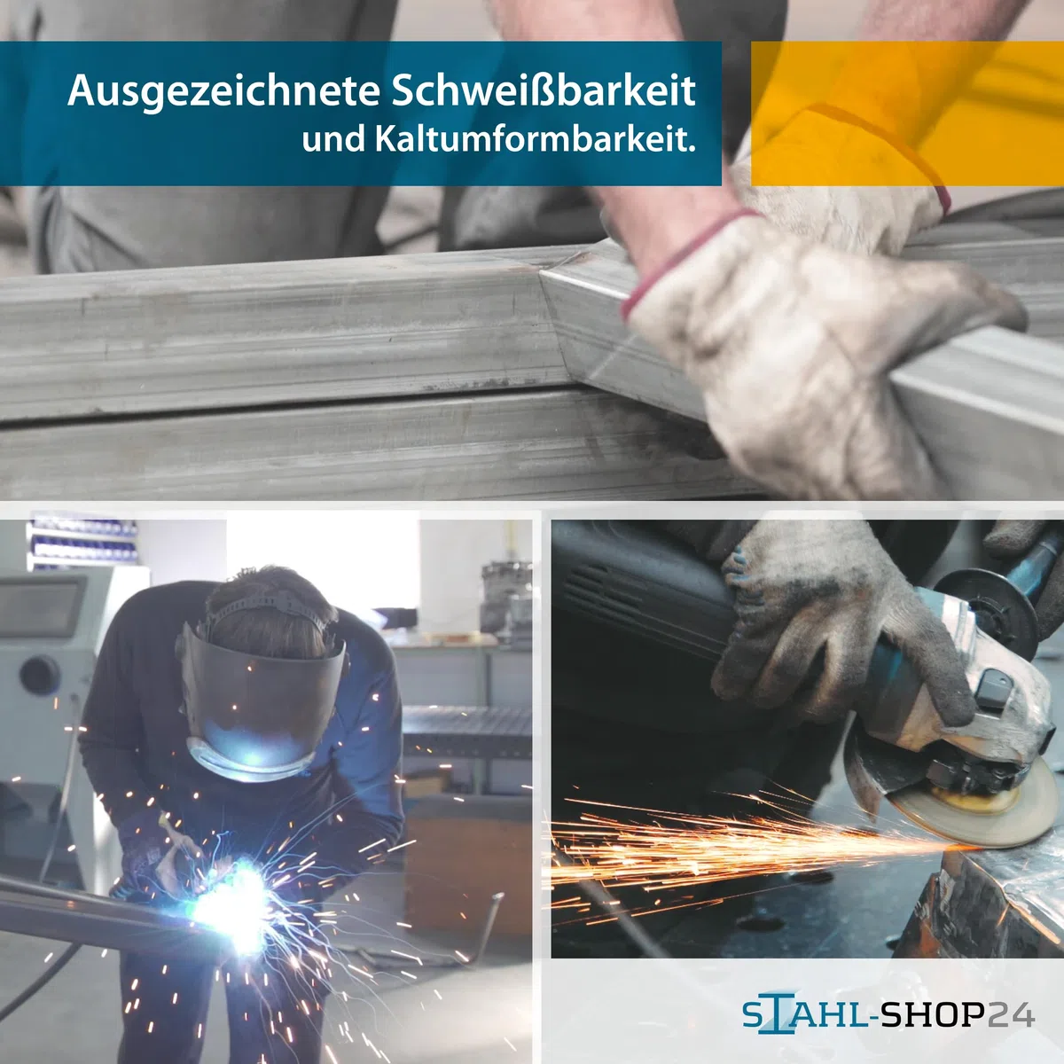 Stahl-Shop24 - Edelstahl Quadratrohr V2A Hohlprofil geschweißt Geschliffen Konstruktionsrohr Vierkantrohr für Konstruktionen Werkstoff 1.4301, Länge: 1000 mm, Abmessung: 25 x 25 x 2 mm