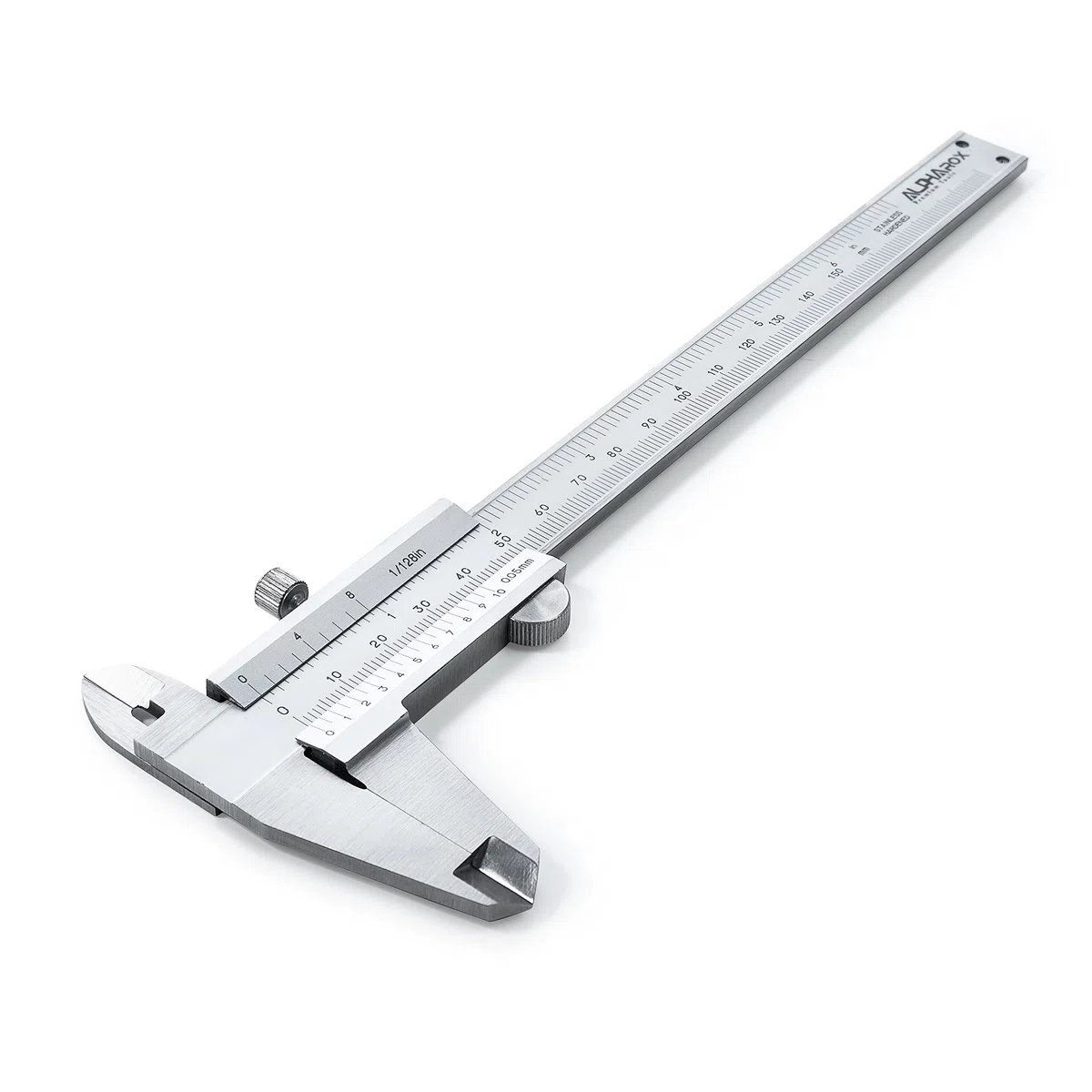Analog Messschieber Nonius 150 mm aus rostfreiem Edelstahl - hohe Messgenauigkeit (DIN862) - erstklassige Qualität mit Tiefen-, Innen-, und Außenmessung - 0,05 mm Ablesung - inkl. Etui