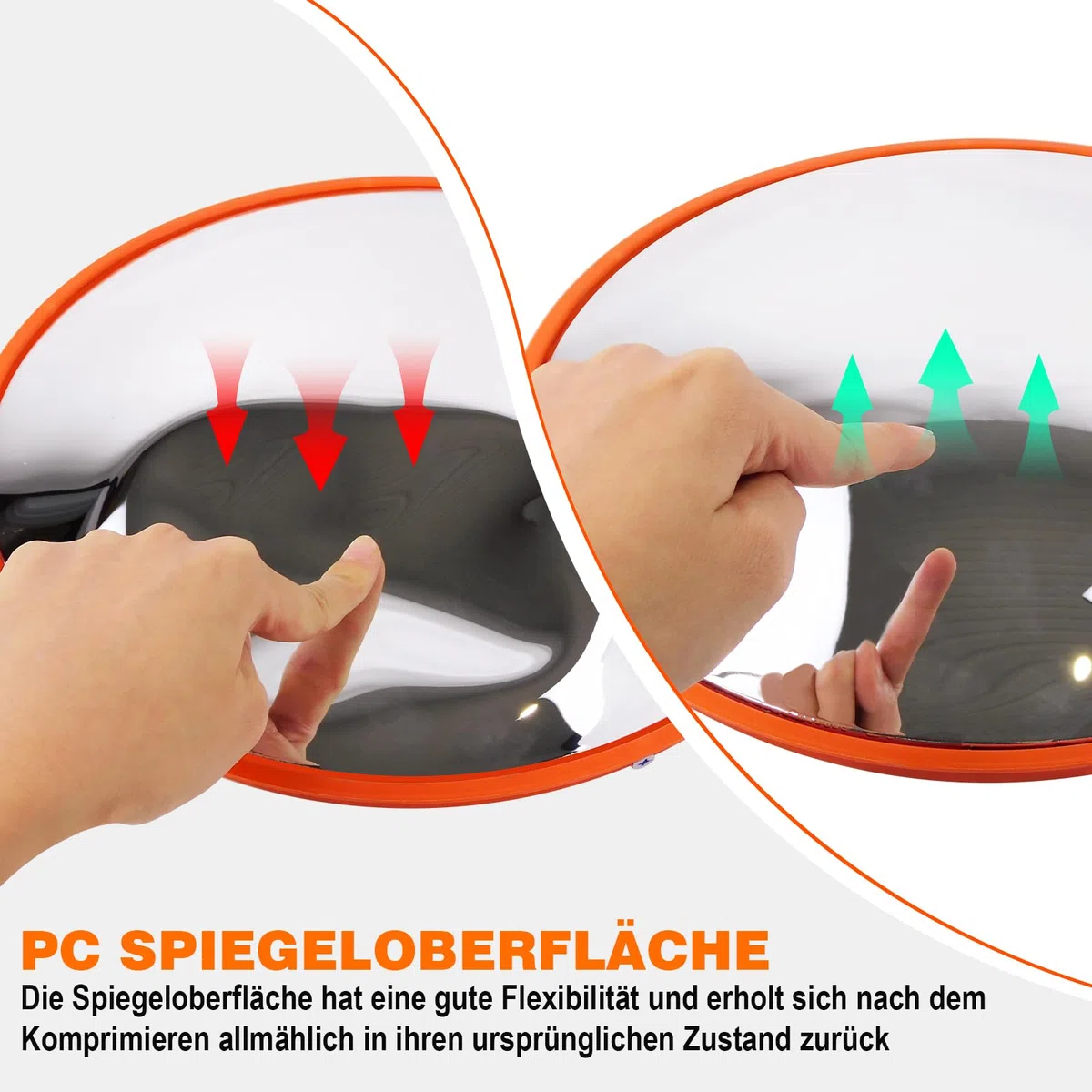45CM Verkehrsspiegel für Ausfahrten, Überwachungsspiegel Panoramaspiegel 130°-Weitwinkellager-Blickwinkel, Traffic Mirror Konvexspiegel Sicherheitsspiegel Convex Spiegel für Garage Garagenspiegel