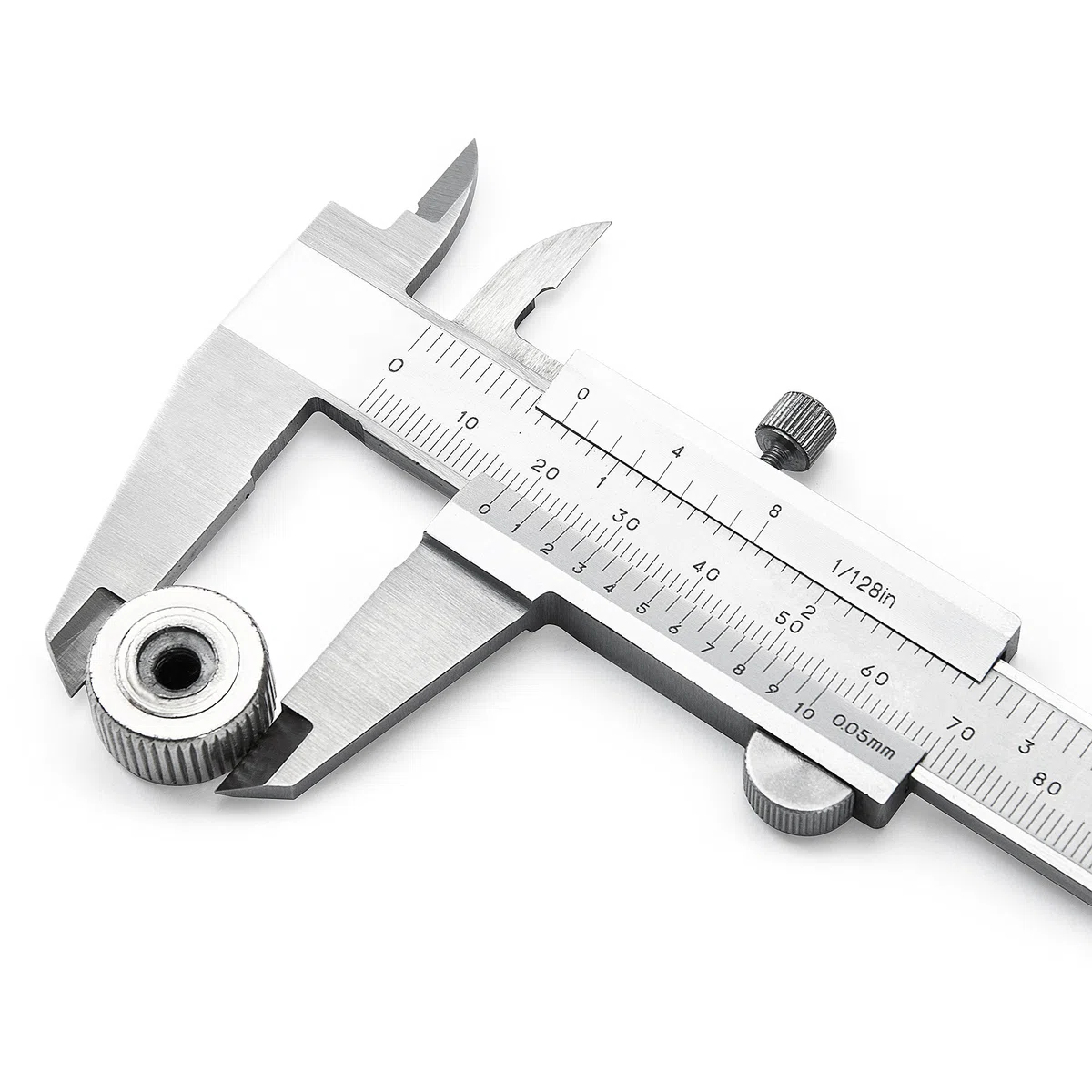 Analog Messschieber Nonius 150 mm aus rostfreiem Edelstahl - hohe Messgenauigkeit (DIN862) - erstklassige Qualität mit Tiefen-, Innen-, und Außenmessung - 0,05 mm Ablesung - inkl. Etui
