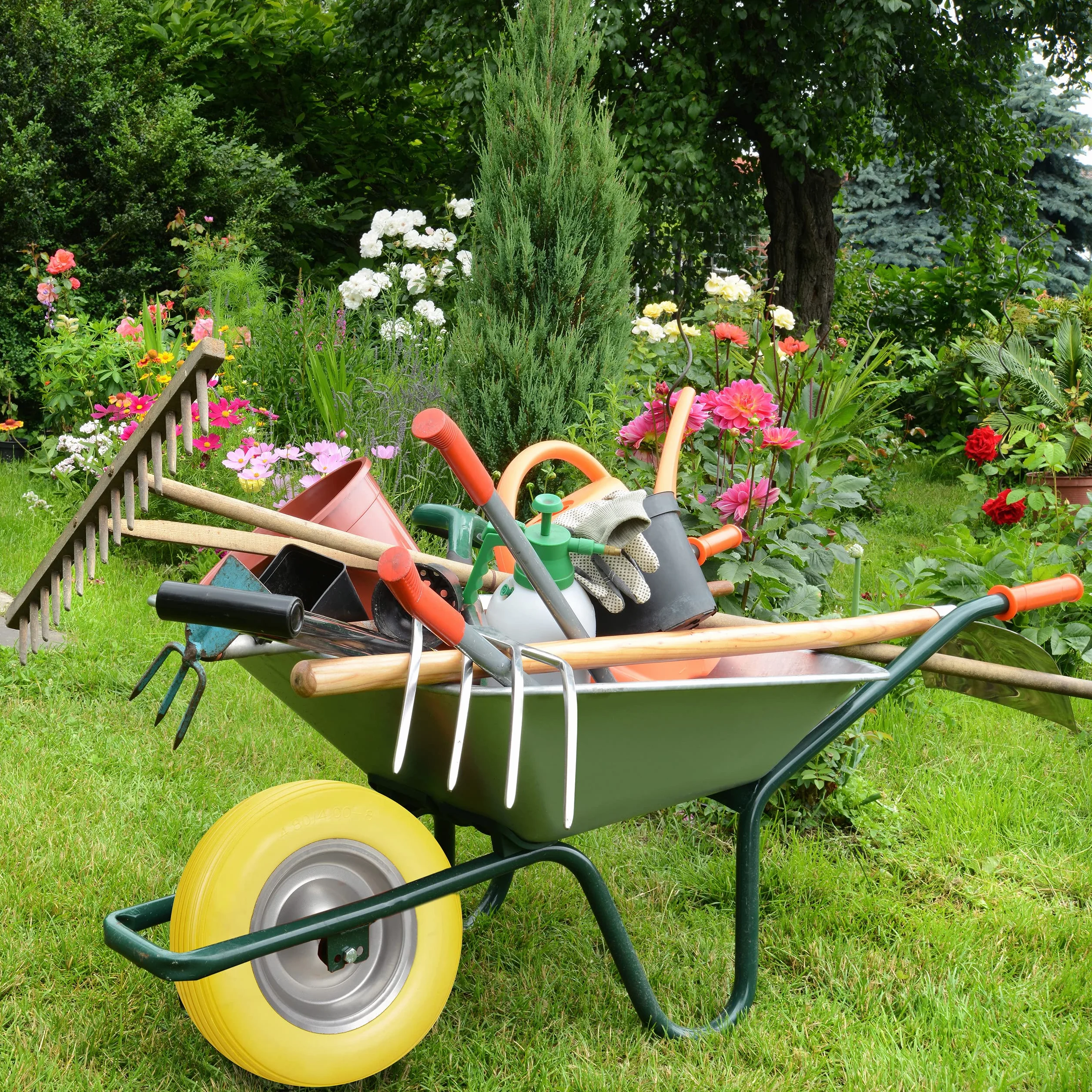 Relaxdays Schubkarrenrad 4.80 4.00-8, Vollgummireifen, Stahlfelge, Ersatzrad pannensicher, 100kg Traglast, schwarz-grau