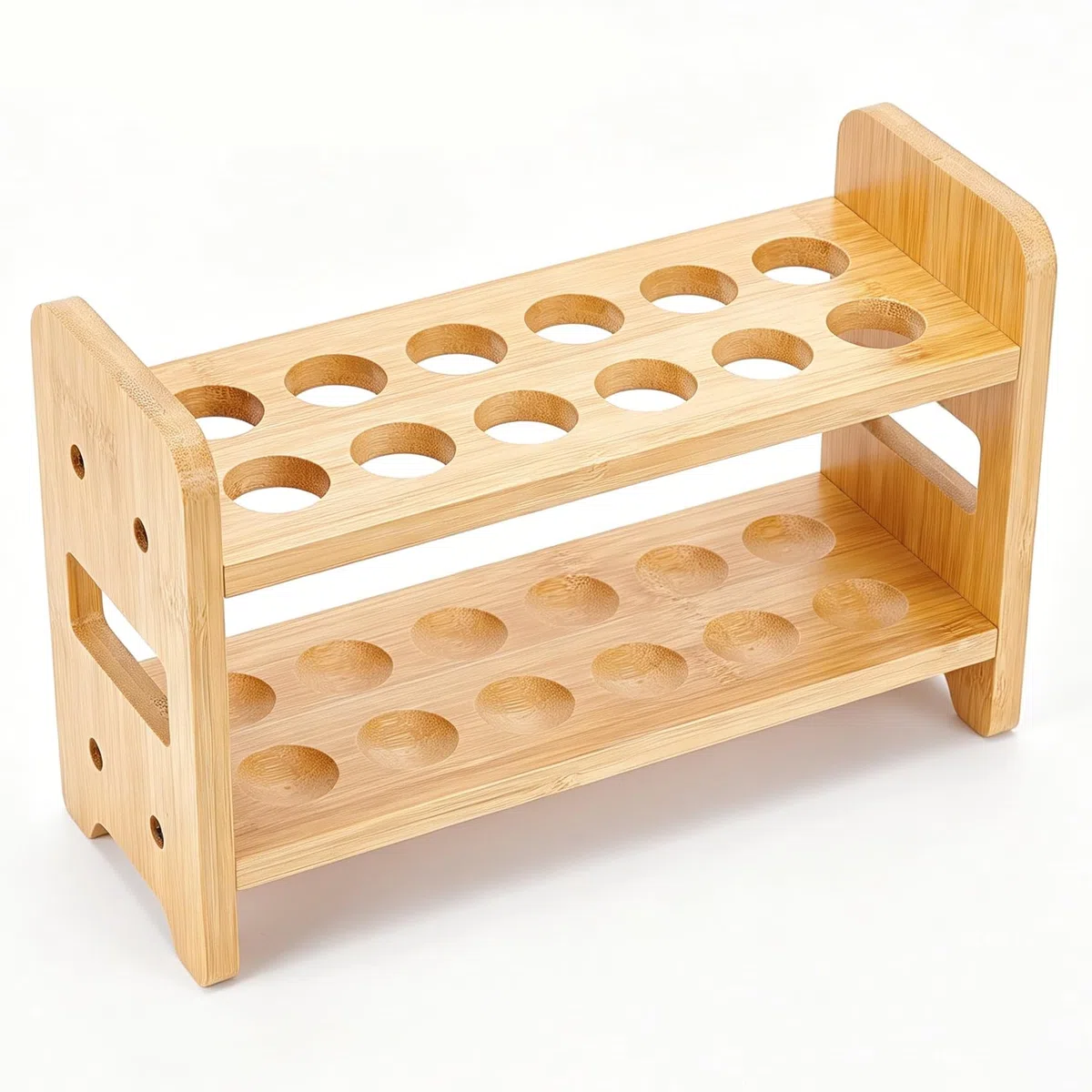 peacoblue Holz Reagenzglasständer Multifunktions Holz-Reagenzglas & Shotglas-halter für Zuhause, 12-Röhrchen-Kapazität, nur Gestell, keine Gläser enthalten für Zuhause Basteln Topfpflanzen