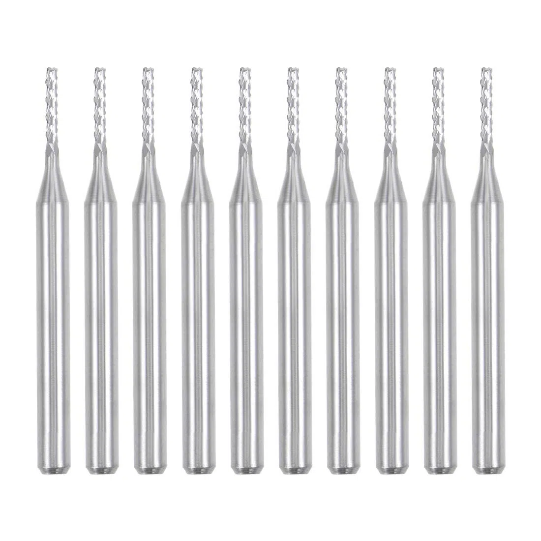 sourcing map 10 Stücke 1,2mm Hartmetall Schaftfräser Gravur Fräser für Leiterplattenmaschine, 1/8 "Schaft