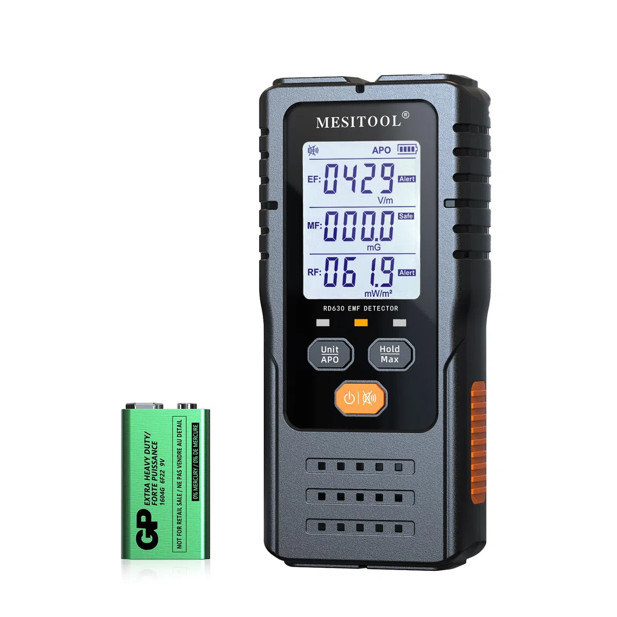 EMF-Messgerät EF/MF/RF 3-in-1 Elektromagnetische Felder Messgerät Digitales Elektromagnetische Strahlung Detektor Strahlungsdetektor für Zuhause, Büro