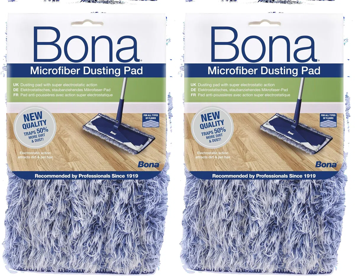 Bona Staubpad, Polyester, 46,5 x 14 cm, Grau (Packung mit 2)
