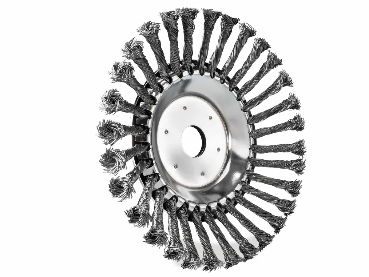 SECURA Profi Unkrautbürste Fugenbürste 25,4x200mm kompatibel mit Motorsense und Freischneider | Wildkrautbürste für Motorsense Unkrautentfernung mit 25,4mm Bohrung | Drahtbürste für Freischneider