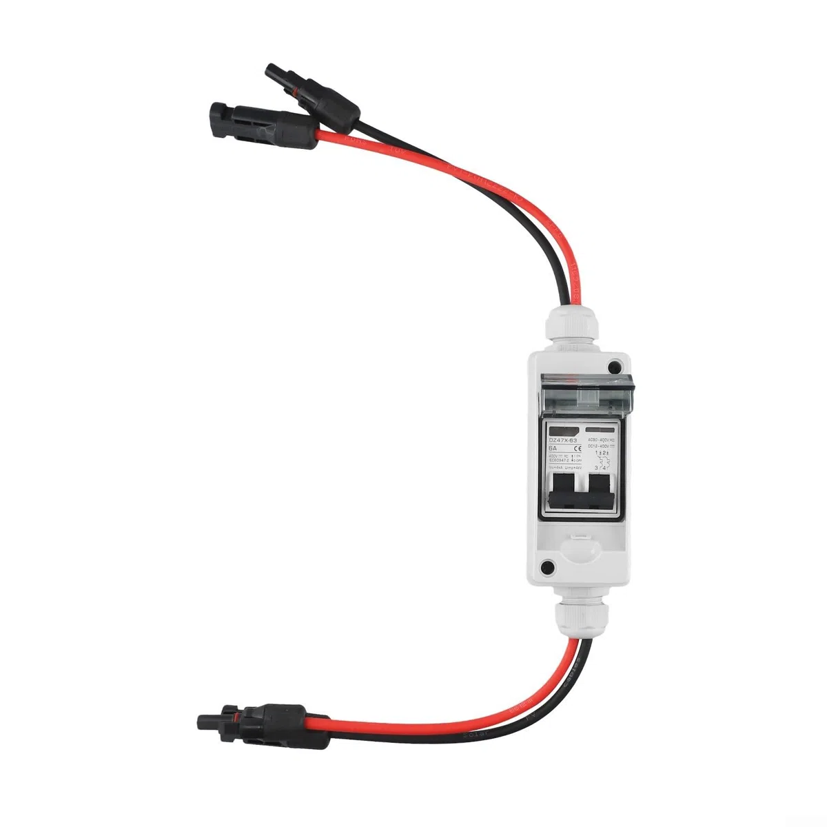 PV-Trennschalter, 30 A, DC/AC, IP65, wasserdicht, Trennschutzschalter für Solarzellen, Photovoltaikanlagen, Wohnmobil, Elektrofahrzeuge und USV-Batterieschutz, IEC60898 Standard 2-polig (6 A)