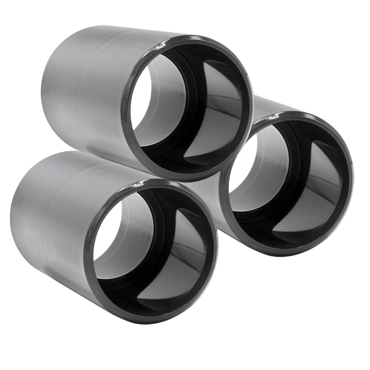 3x PVC Fitting Klebemuffe 50mm 9cm lang I Muffe 1 1/2 Zoll mit Innenanschlag PN16 Poolrohr I Druckfitting Rohrverbinder Poolverrohrung I Pool Verrohrung Teich Bewässerung Aquaristik I bm201