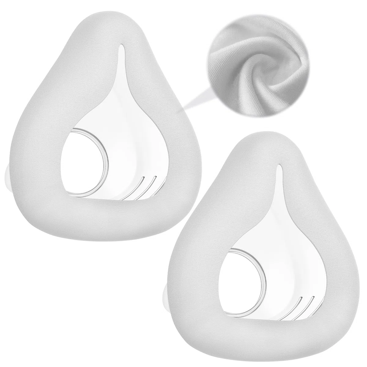 2er-Pack Ersatz-Maskenkissen Kompatibel mit AirFit F20 Schlafapnoe Masken Innovative Ultraweiche Stoffmaske für F20 CPAP-Zubehör Grau-L