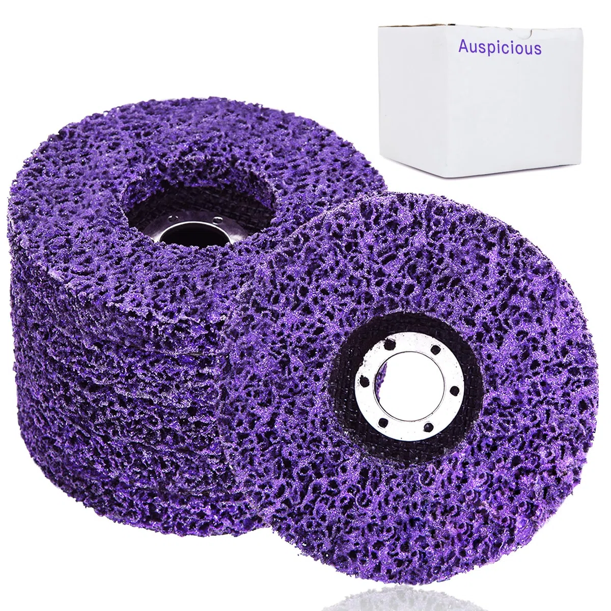 CSD Schleifscheibe 125mm - 5 Stücke Lila Reinigungsscheibe Set,Grobreinigungsscheibe,Nylongewebescheibe,Lackentfernung Rost für Winkelschleifer Entfernen von Farbe Rost Schweißnähte Oxidation