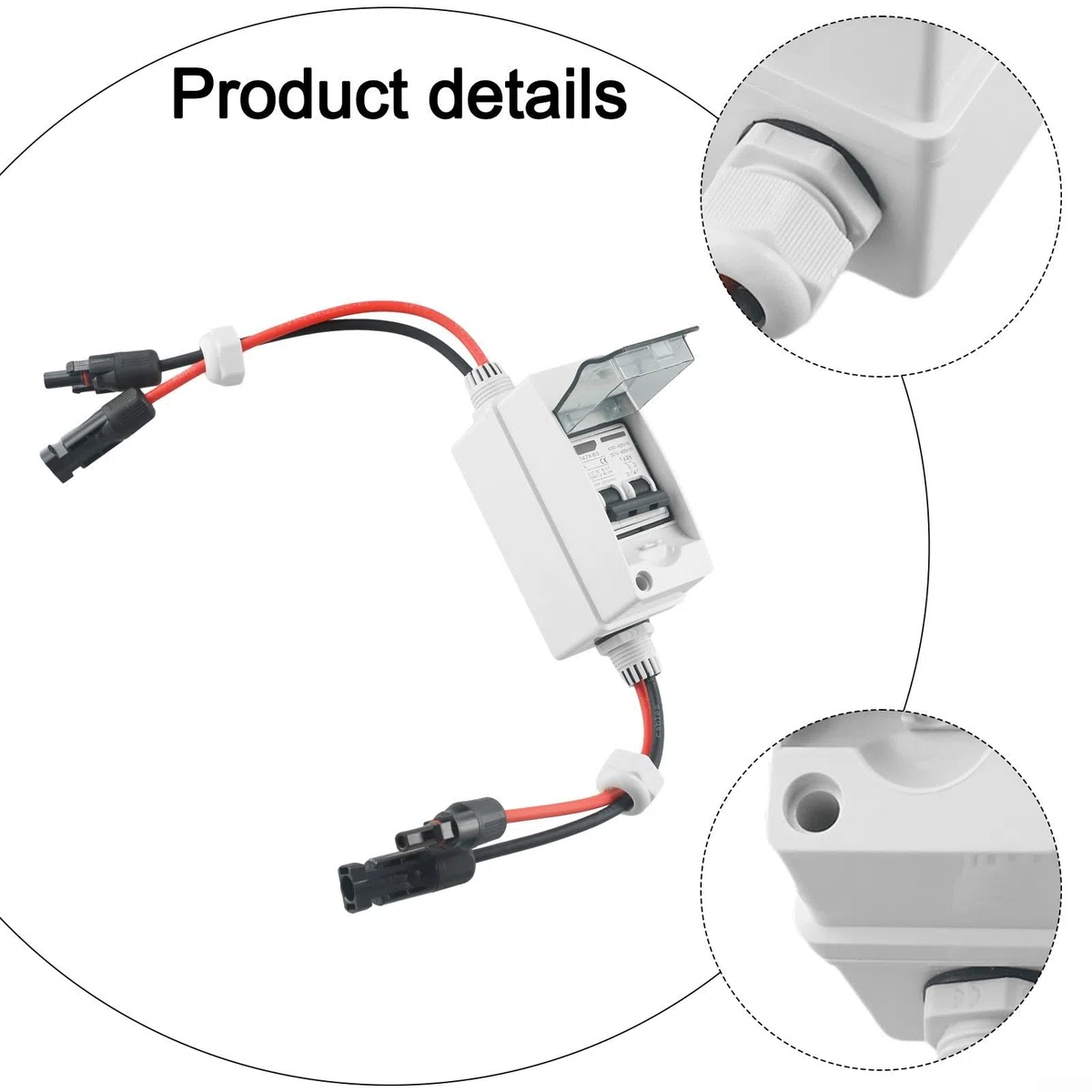 PV-Trennschalter, 30 A, DC/AC, IP65, wasserdicht, Trennschutzschalter für Solarzellen, Photovoltaikanlagen, Wohnmobil, Elektrofahrzeuge und USV-Batterieschutz, IEC60898 Standard 2-polig (6 A)