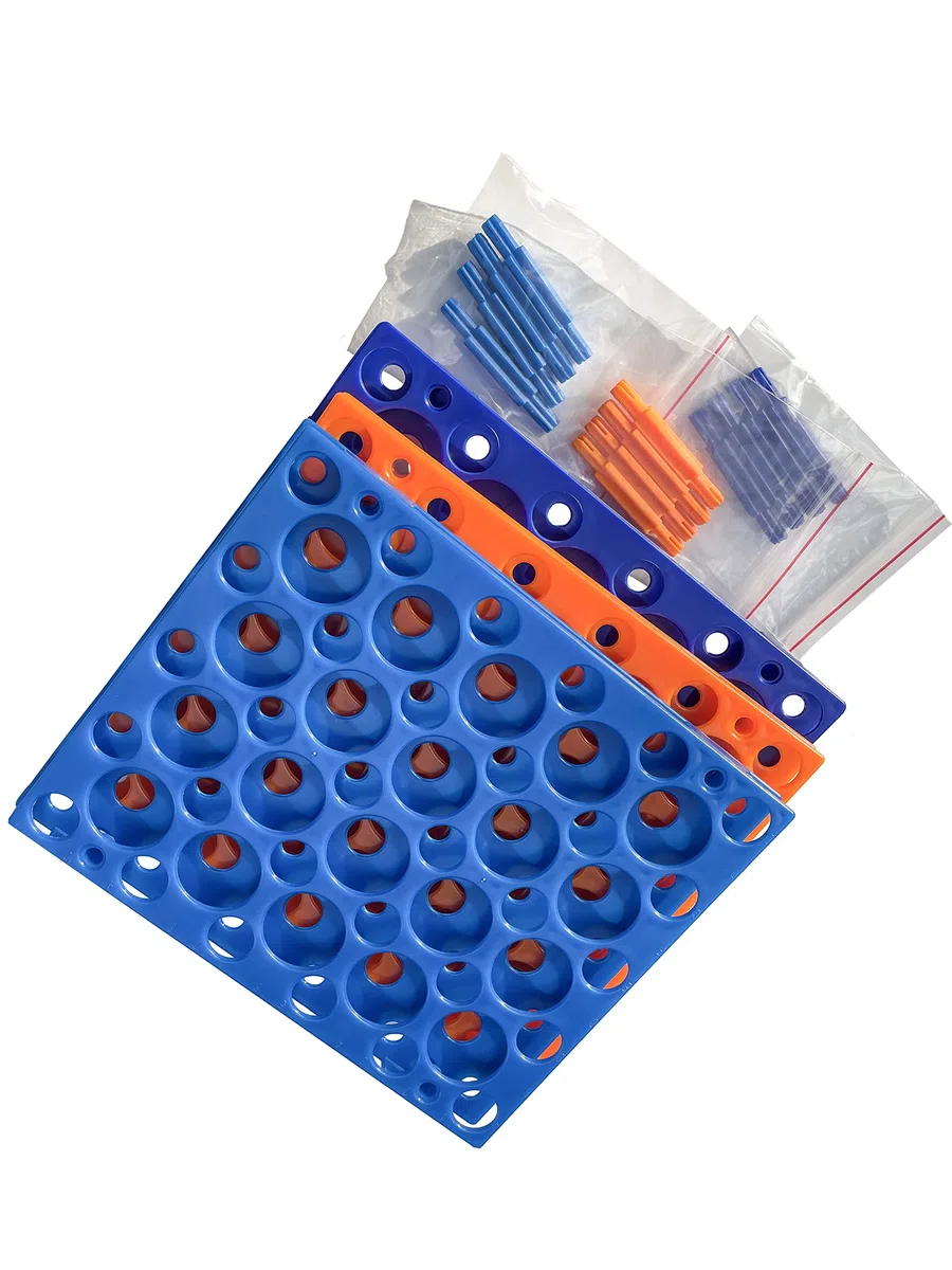 MUHWA Zentrifugenröhrchen-Ständer, 50 Positionen, für 10/15/50 ml, Polypropylen, Blau, 3er-Set
