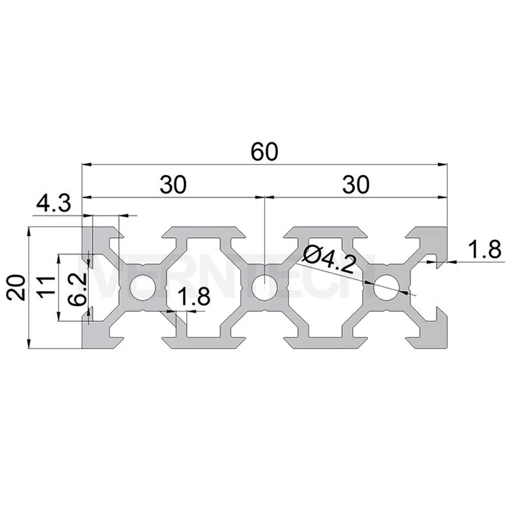 Iverntech 1PC 400 mm 2060 V Typ Europäische Norm Eloxiertes Schwarzes Aluminium Profil Extrusionslineare Schiene für 3D-Drucker und CNC DIY Lasergravurmaschine