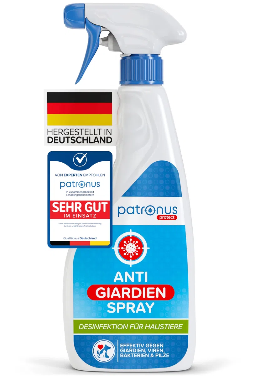 Patronus Giardien-Spray speziell für Hund & Katze 500ml - Hygiene-Spray für Haustiere als Desinfektionsmittel für Oberflächen gegen Viren, Bakterien & Pilze - hochwirksam & hautschonend