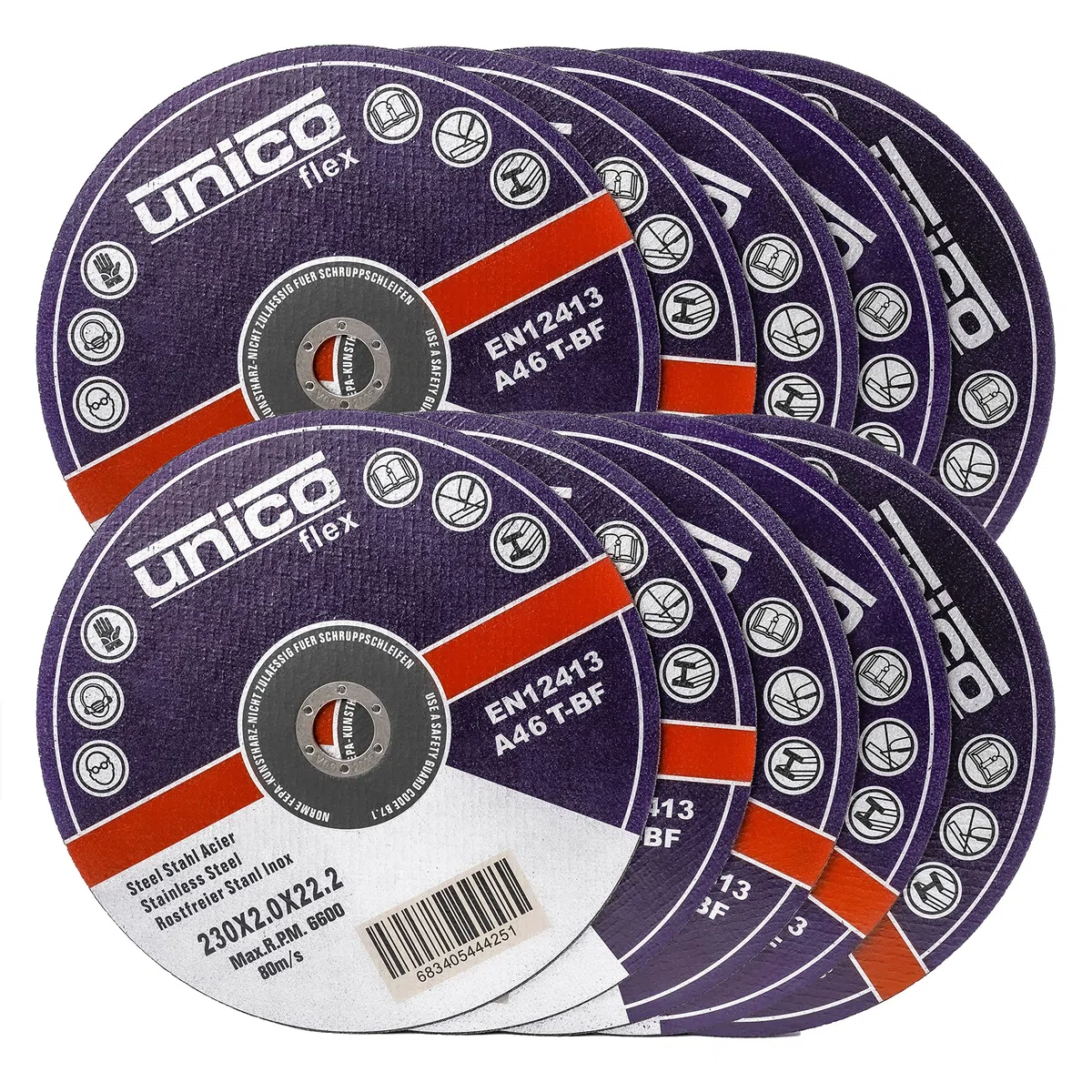10 Stück Trennscheibe 230 Metall – 10x Trennscheiben 230 x 2,0 mm/Flexscheiben 230 Metall dünn 2mm / Bohrung: 22,23 mm/für Trenn- oder Winkelschleifer