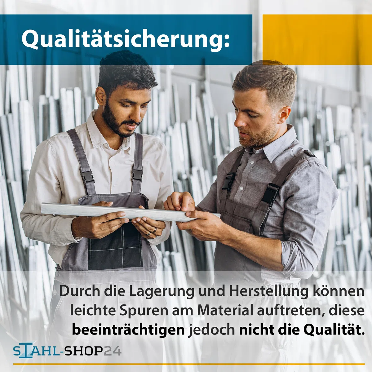 Stahl-Shop24 - Edelstahl Quadratrohr V2A Hohlprofil geschweißt Geschliffen Konstruktionsrohr Vierkantrohr für Konstruktionen Werkstoff 1.4301, Länge: 1000 mm, Abmessung: 25 x 25 x 2 mm