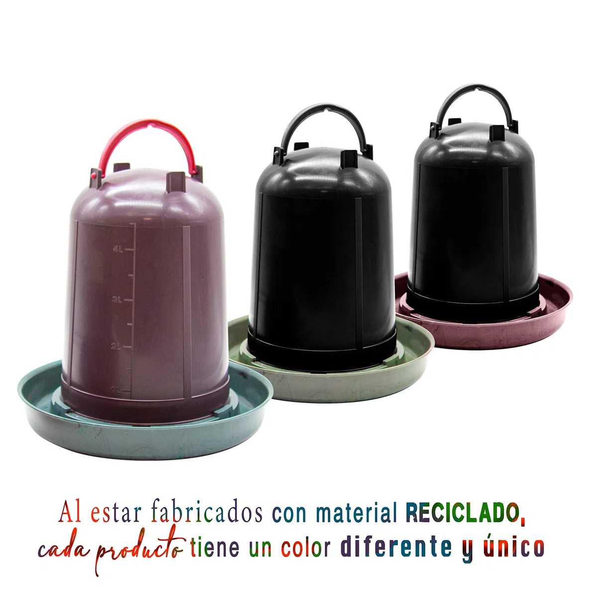 FINCA CASAREJO Tränke für Hühner und anderes Geflügel - Umweltfreundliche und recycelte Tränke 5 Liter - Tränke aus recyceltem Kunststoff - Produkt für Öko-Hühnerstall