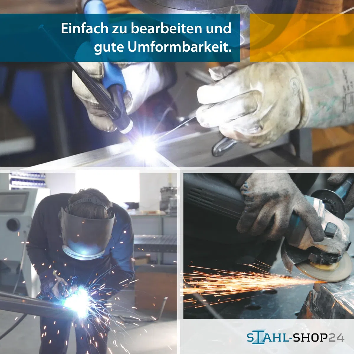 Stahl-Shop24 - Aluminium Quadratrohr 50x50x5 mm, Länge 2000 mm - Alu Hohlprofil gepresst Konstruktionsrohr Vierkantrohr für Konstruktionen Werkstoff EN AW-6060 T66 AlMgSi0,118