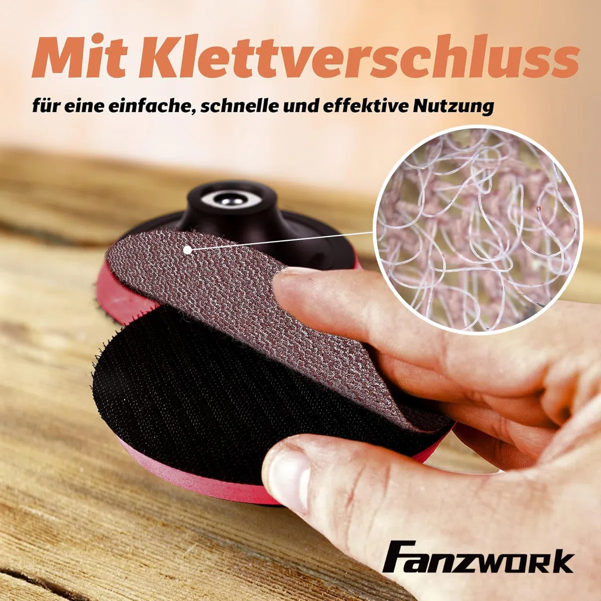 FANZWORK 30 Stück 150 mm Netz-Schleifgitter Klett für Exzenterschleifer, Korn P120 – Schleifgitter Set für Holz, Metall, Kunststoff & Lack