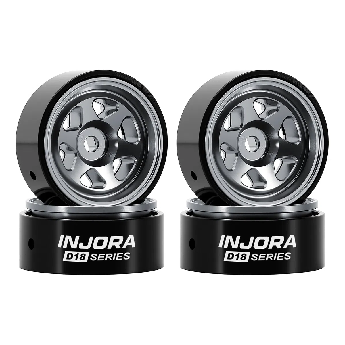 INJORA 0,7" D18 6-Speichen-Beadlock-Räder für 1/30 Axial SCX30
