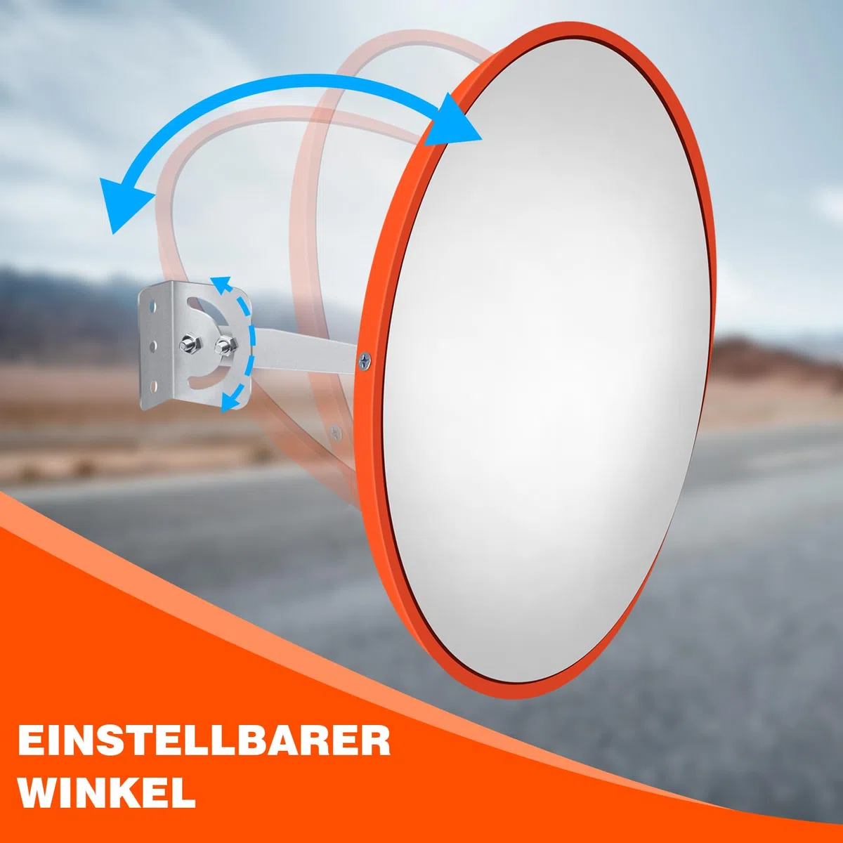 45CM Verkehrsspiegel für Ausfahrten, Überwachungsspiegel Panoramaspiegel 130°-Weitwinkellager-Blickwinkel, Traffic Mirror Konvexspiegel Sicherheitsspiegel Convex Spiegel für Garage Garagenspiegel