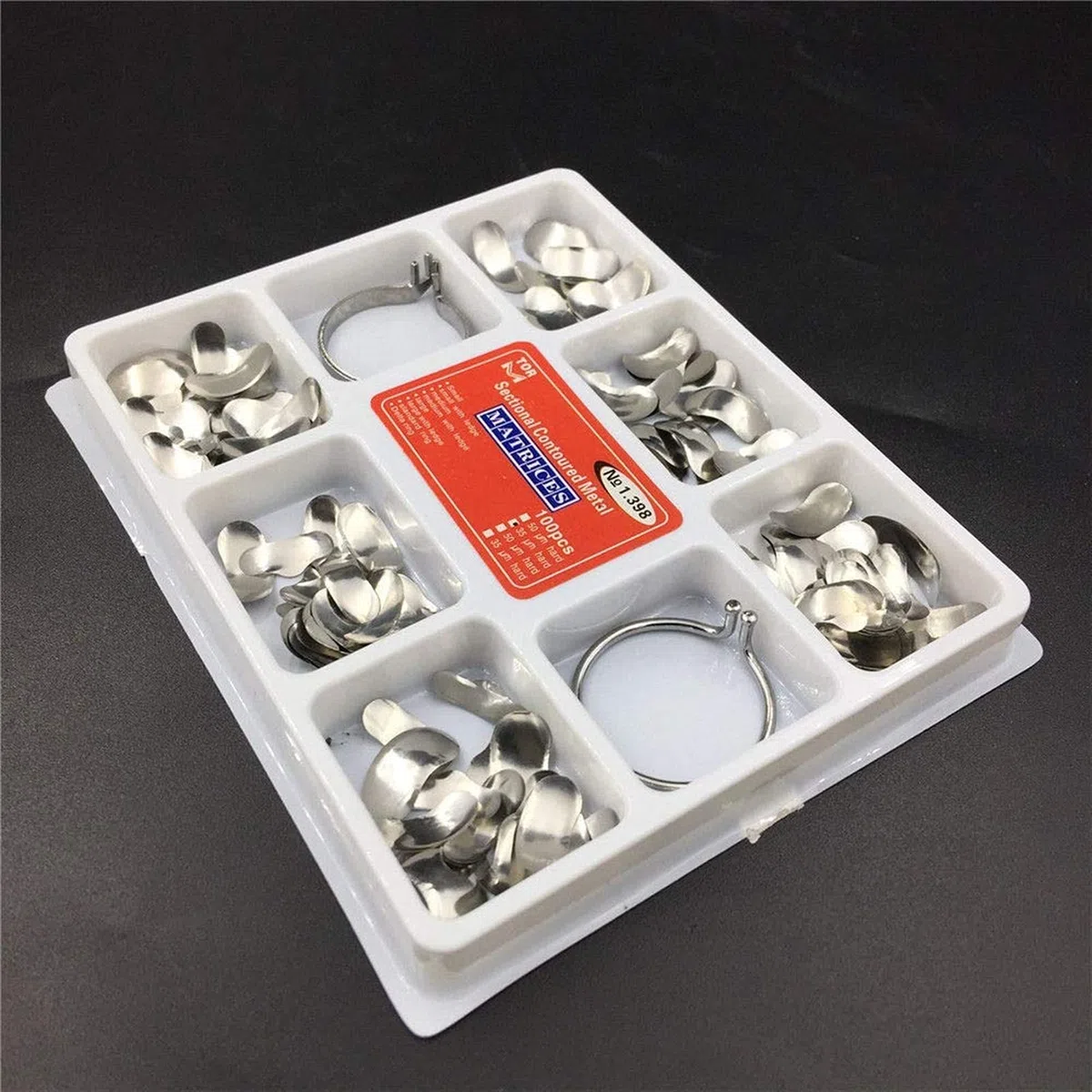 Dental Sattel Konturiert, Metallmatrizen, Metallzähne Whitening mit Spring Clip Sattel Konturiert