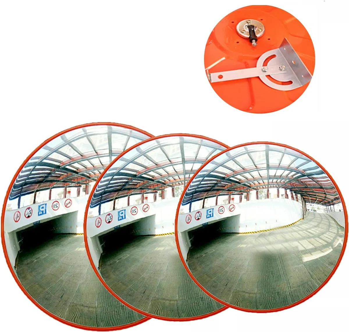 45CM Verkehrsspiegel für Ausfahrten, Überwachungsspiegel Panoramaspiegel 130°-Weitwinkellager-Blickwinkel, Traffic Mirror Konvexspiegel Sicherheitsspiegel Convex Spiegel für Garage Garagenspiegel