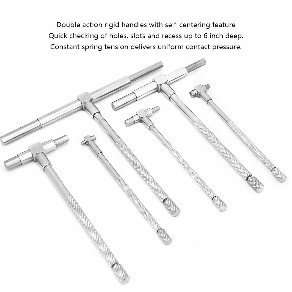 Fyearfly Teleskoplehren-Set, 6-teiliges Set Teleskoplehre 8-150 mm Einstellbarer Innendurchmesser Mikrometer-Messwerkzeuge Hochpräzise Teleskop-Bohrungslehre