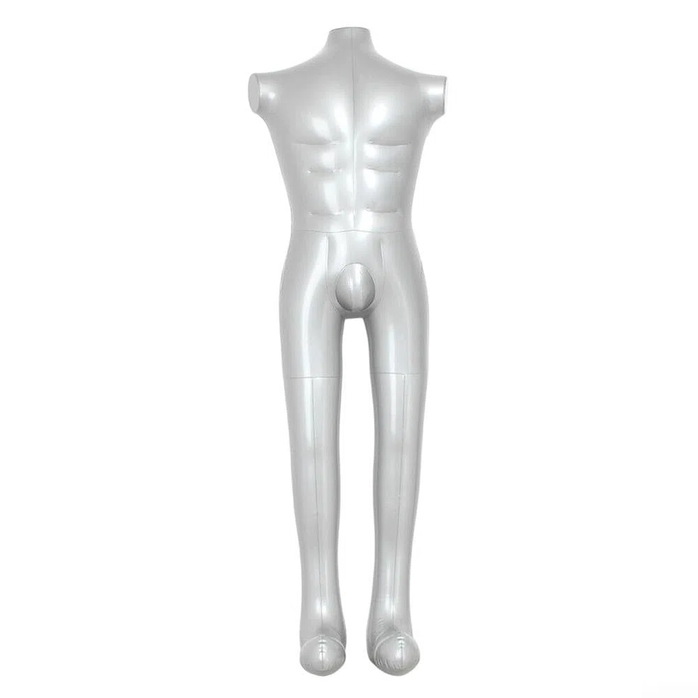 Tragbare, aufblasbare männliche Schaufensterpuppe, Torso, armlos, Display für Bekleidungssammlungen und temporäre Museumsausstellungen
