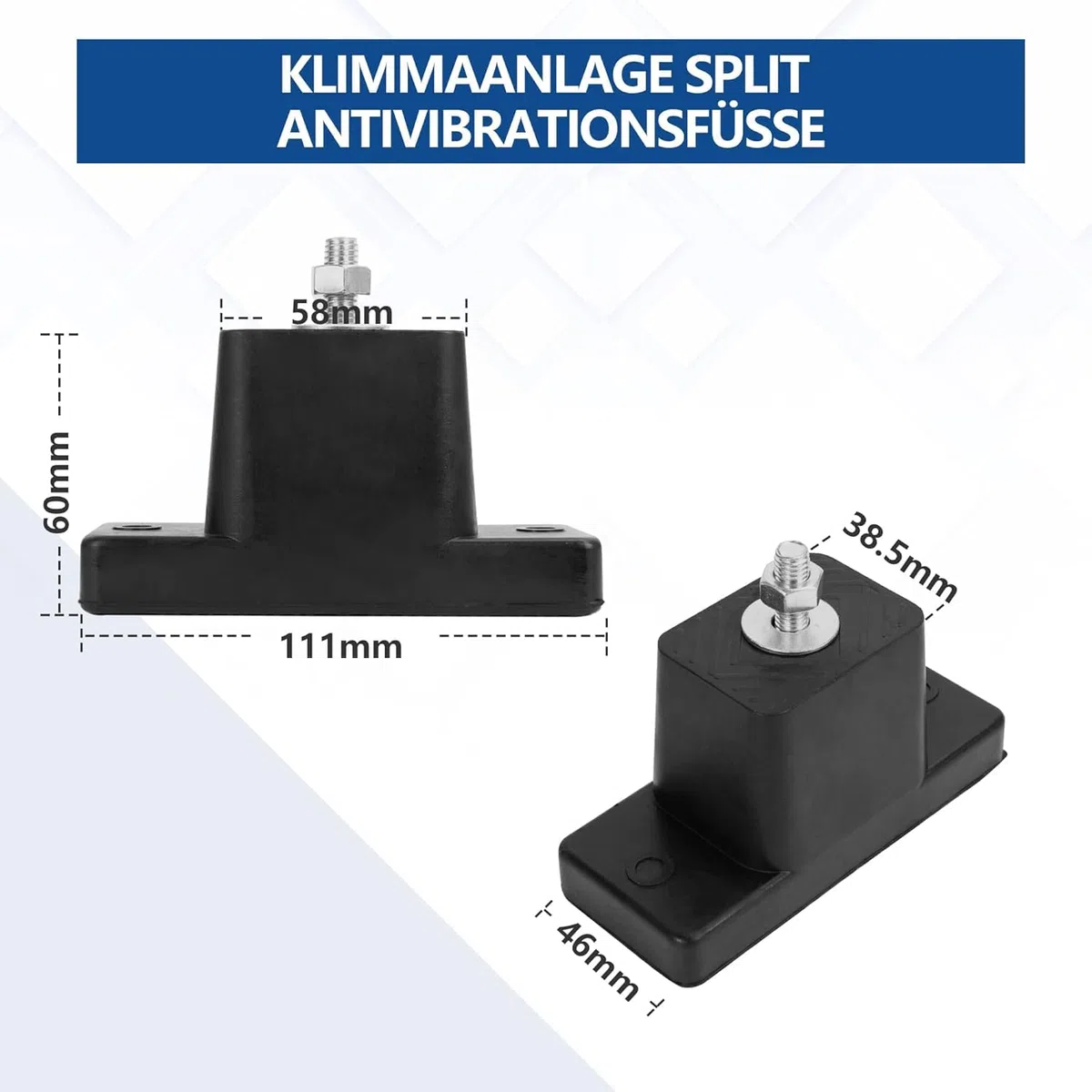 Wostore Klimaanlagen Stoßdämpfer Antivibrationsfüße Wärmepumpe Gummi-Halterung für Klimaanlage 4 Stück Bodenkonsole 200 KG belastbar, Rutschfest