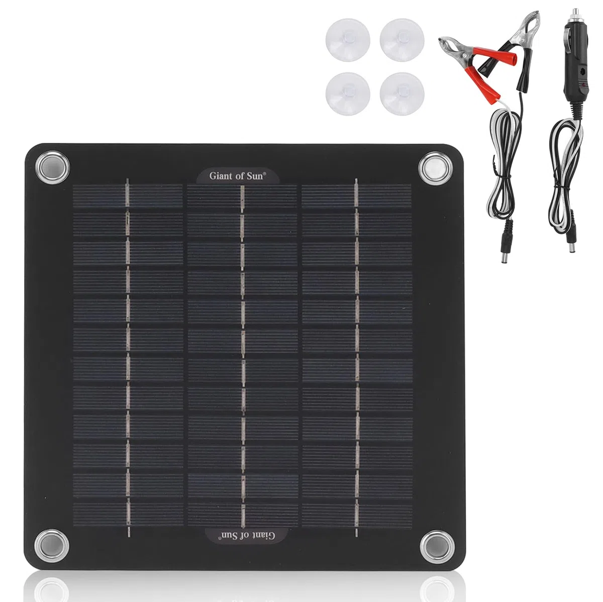 12V 10W Solar Ladegerät: Tragbares Solarpanel mit Batterieklemmen & Zigarettenanzünder Stecker, Solarmodul Erhaltungsladung, für Auto, Motorrad, Boot, Wohnmobil, LKW