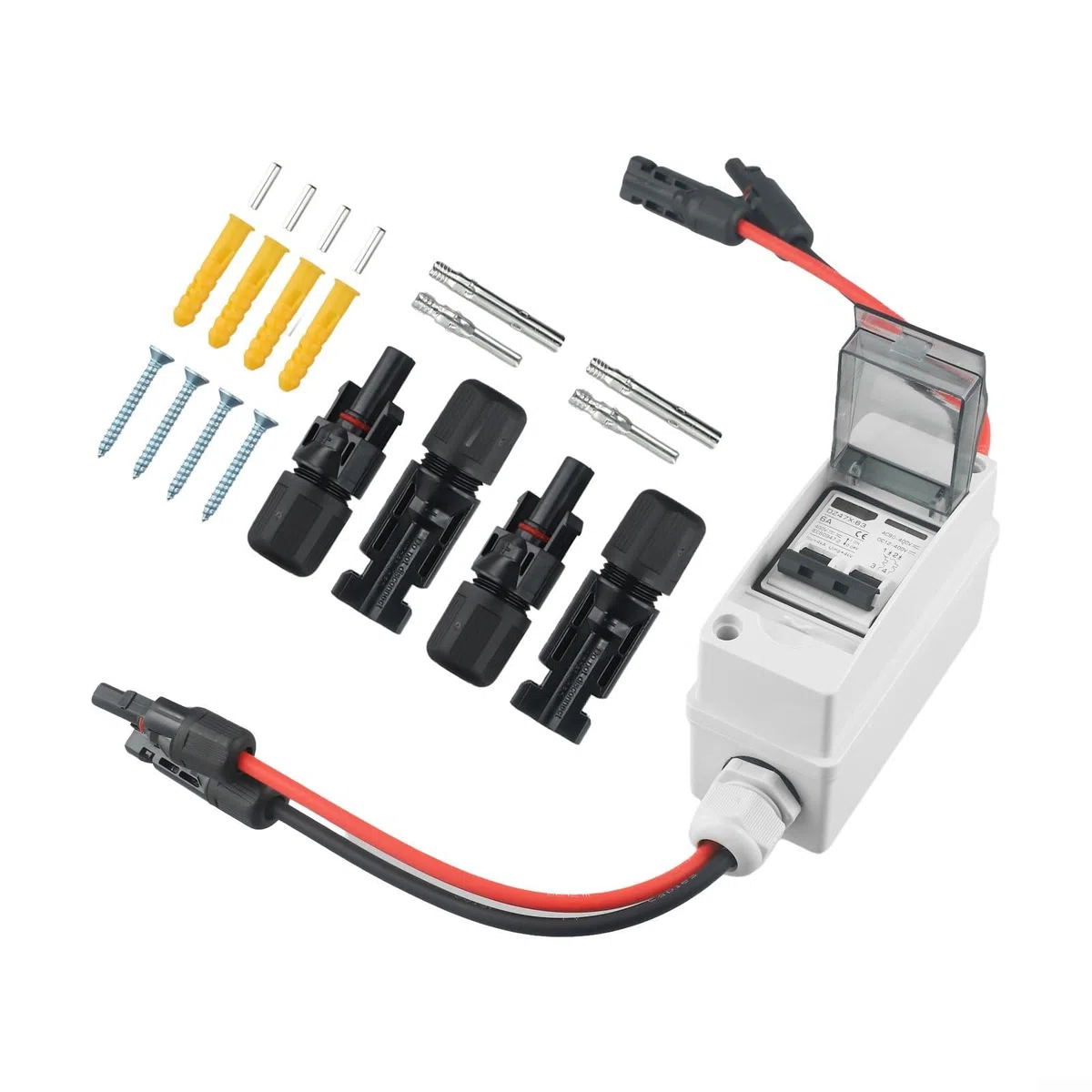 PV-Trennschalter, 30 A, DC/AC, IP65, wasserdicht, Trennschutzschalter für Solarzellen, Photovoltaikanlagen, Wohnmobil, Elektrofahrzeuge und USV-Batterieschutz, IEC60898 Standard 2-polig (6 A)