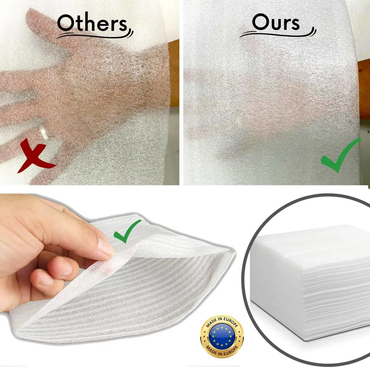 100 Stück Verpackungsmaterial Luftpolsterfolie Schaumstoffverpackung Schaumfolie Umzugskartons Umzugsverpackung Umzugmaterial für Umzug Geschirr Verpackung Lagerung und Versand (30*30 cm/Dicke 2 mm)