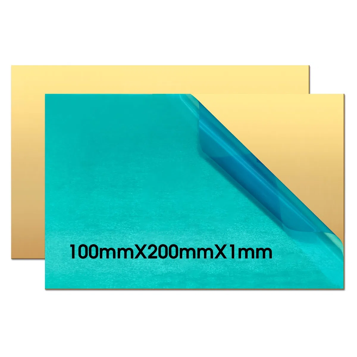 2 Stück Messingplatten, 200 × 100 mm Messingfolie Blech, 1 mm Dick Gold Messingstreifen für Industrie, Gravur, DIY und Schmuckherstellung