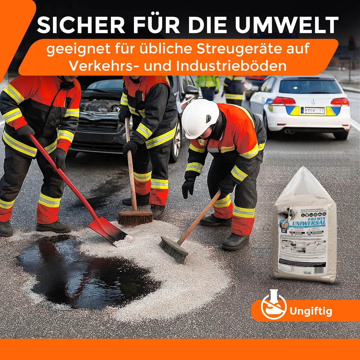SAMETRUCK 20L Ölbindemittel Sack 10kg Granulat fein Chemikalienbinder Körnung 0,25-0,85mm