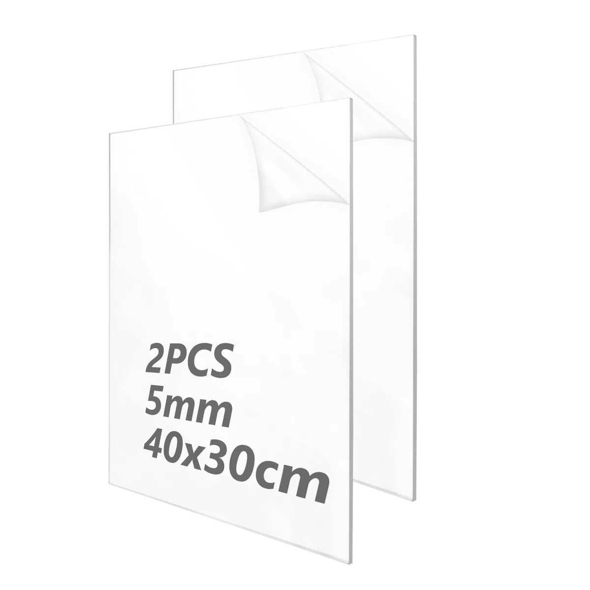 DAJAVE 2 Stück 400x300MMx5MM Acrylglas Platte, Plexiglas Platten, Plexiglasscheibe, Acrylplatte Transparent Plexiglas Nach Mass für Display, Bilderrahmen, Malerei (2, 400x300MMx5mm)
