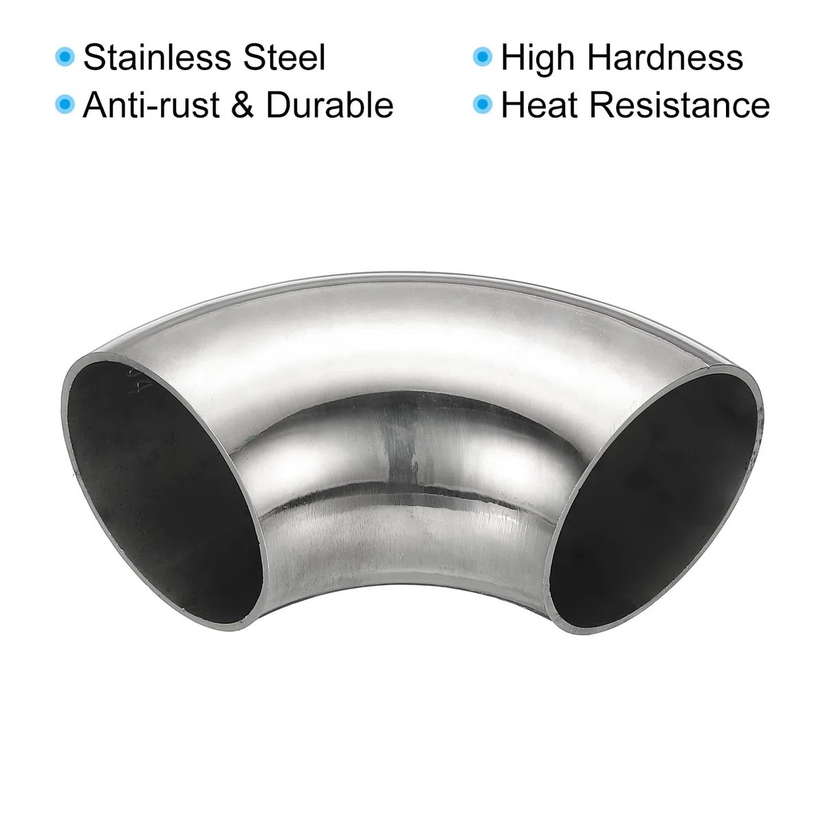 PATIKIL 4 Stück Edelstahl Rohrbogen 90 Grad Bogen, 42mm ID Stahl Auspuffbogen Auspuffrohrverbinder Edelstahlbogen 304 Edelstahl Rohr für Auspuffrohr Treppengeländer Auto HVAC