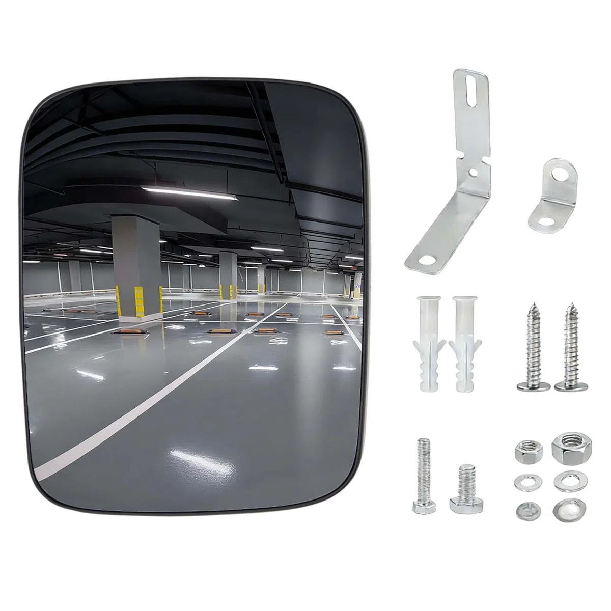 Verkehrsspiegel Weitwinkel,Konvexer Verkehrsspiegel, Verkehrsspiegel Außenbereich, Verstellbarer Verkehrsspiegel,Weitwinkel Spiegel Konvex Rund,16x19cm, Parken, Verkehrssicherheit, drinnen und draußen